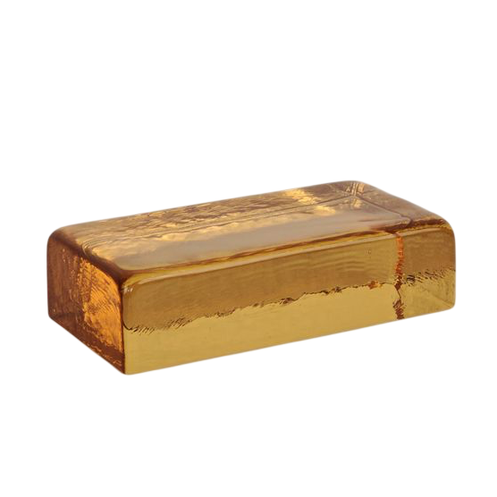 Cтеклянный кирпич Gold Yellow, 200x100x50 мм