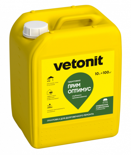 Грунтовка глубокого проникновения Vetonit Prim Optimus, 6%, 10 л