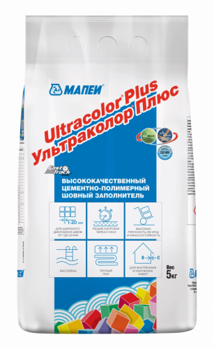 Высококачественная быстросхватывающаяся и быстросохнущая модифицированная полимерами затирка Мапеи Ультраколор, 5 кг