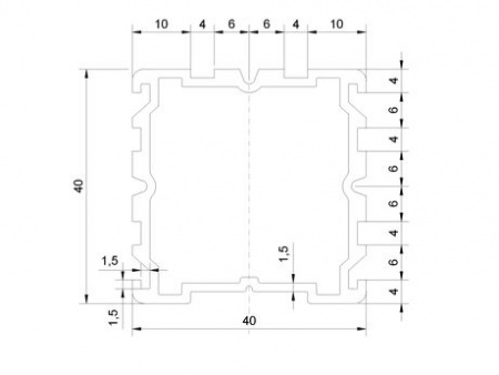 Лага алюминиевая монтажная Level Line, 40х40 мм
