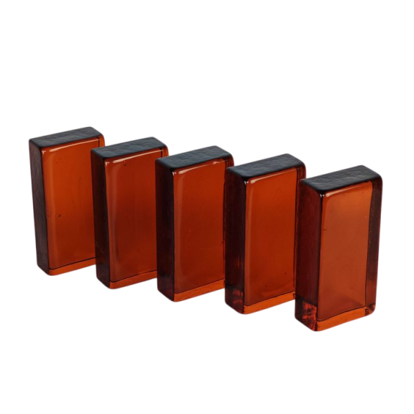 Cтеклянный кирпич Red Amber, 200x100x50 мм
