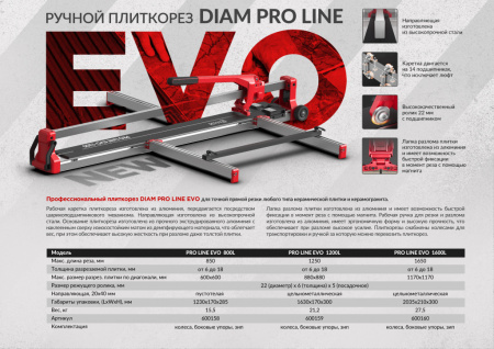 Плиткорез ручной DIAM Pro Line EVO-1200L